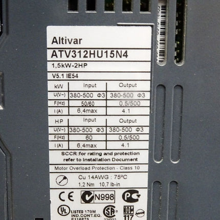Schneider Altivar ATV312HU15N4 1.5kW Frequenzumrichter / Neuwertig - Maranos.de