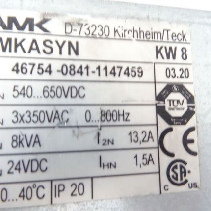 AMK AMKASYN KW8 / 46754-0841-1147459 / v03.20 / Servomodul