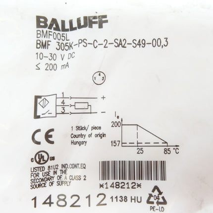 Balluff BMF005L / BMF 305K-PS-C-2-SA2-S49-00,3 / Neu OVP