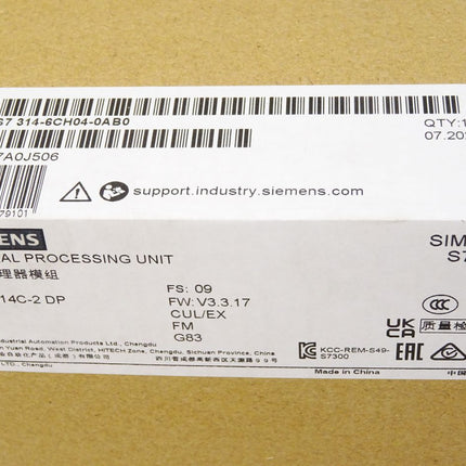 Siemens S7-300 CPU314C-2 6ES7314-6CH04-0AB0 6ES7 314-6CH04-0AB0 Neu OVP versiegelt - Maranos.de