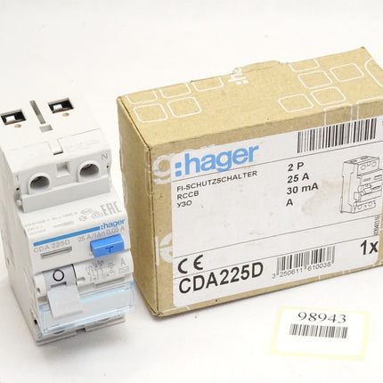 Hager CDA225D Fehlerstromschutzschalter 2 polig 6kA 25A 30mA Typ A / Neu OVP - Maranos.de