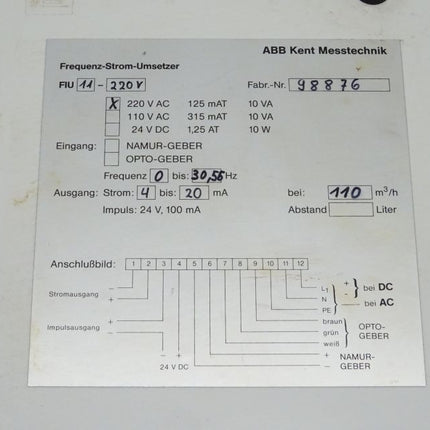 ABB Kent Messtechnik Frequenz-Strom-Umsetzer