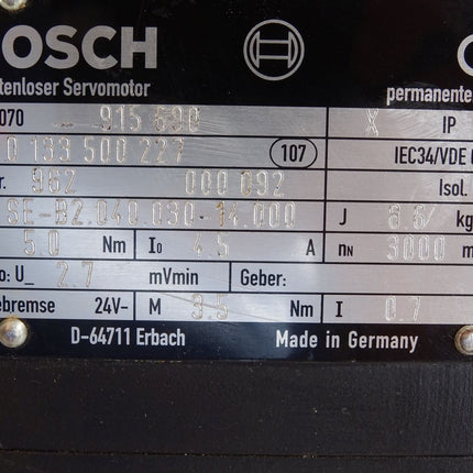 Bosch Bürstenloser Servomotor 0133500227 SE-B2.040.030-14.000 3000min-1