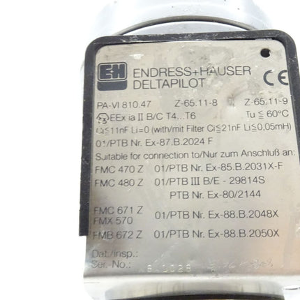 Endress + Hauser Deltapilot PA-V1810.47 Füllstandsensor Z-65.11-8