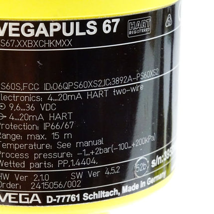 Vega Vegapuls67 Vegapuls 67 PS67.XXBXCHKMXX Füllstand-Radarsensor / Neu