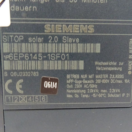 Siemens 6EP6145-1SF01 Wechselrichter SITOP solar 2.0 Slave 6EP6 145-1SF01