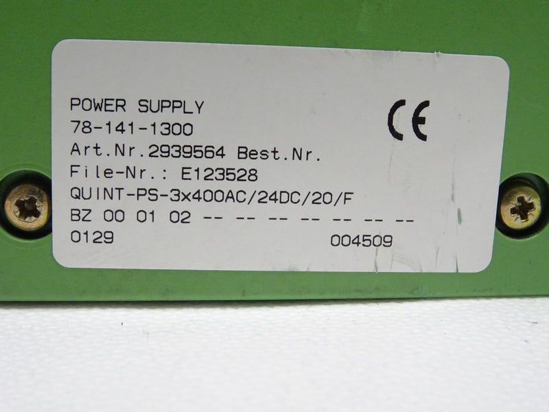 Phoenix Contact 2939564 PS-3x400AC/24DC/20/F Power Spply 78-141-1300