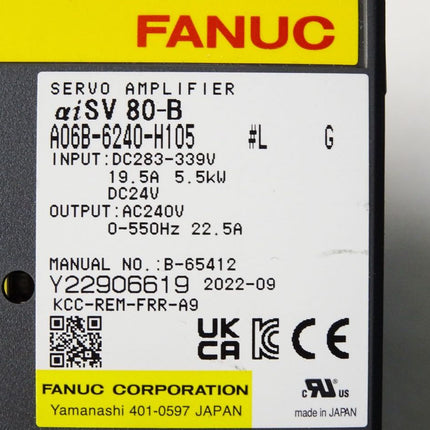 Fanuc Servo Amplifier A06B-6240-H105 5.5kW / Neuwertig