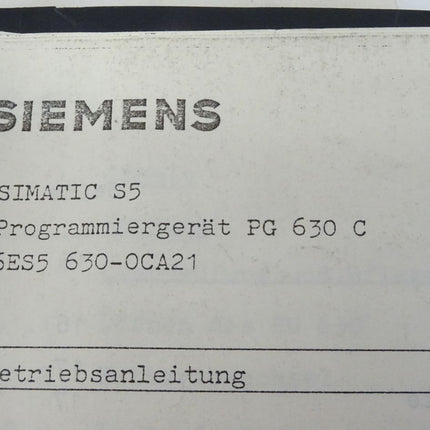 Siemens Simatic S5 6ES5630-0CA21 / 6ES5 630-0CA21 Programmiergerät PG 630 C