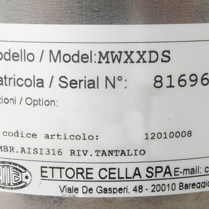 Wika Ettore Cella MWXXDS Plattenfeder-Druckschalter 0/2.5bar / Neu
