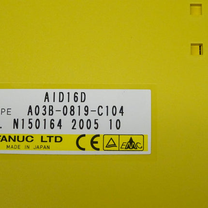 Fanuc A03B-0819-C104 Digital Input Module AID16D N150164 2005-10 neu