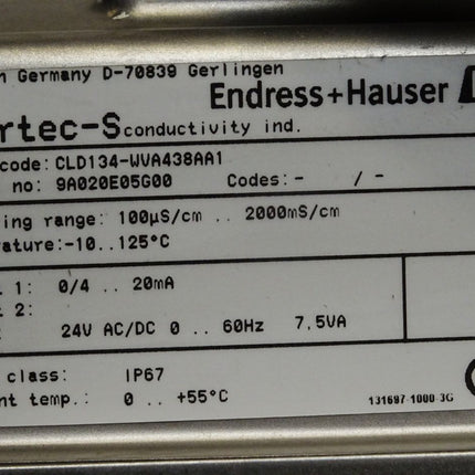 Endress+Hauser Leitfähigkeitsgerät Smartec-S CLD134-WVA438AA1 - Maranos.de