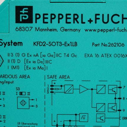 Pepperl+Fuchs Schaltverstärker K-System KFD2-SOT3-Ex1.LB 262106 - Maranos.de