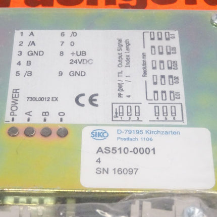 Siko Auswerteelektronik AS510-0001 mit Sensor MS500-0024 / Neu OVP
