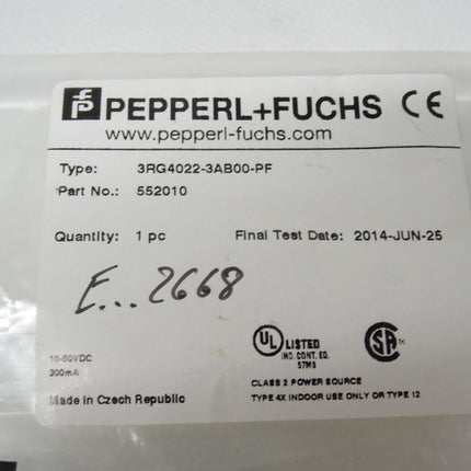 Pepperl + Fuchs 3RG4022-3AB00-PF // 552010 10-80VDC / 300mA NEU