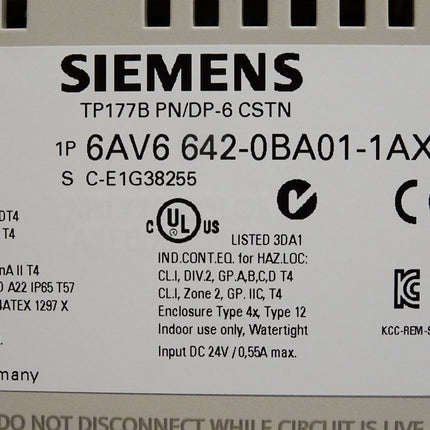 Siemens Panel TP177B PN/DP-6 CSTN 6AV6642-0BA01-1AX1 6AV6 642-0BA01-1AX1 Erneuert - Maranos.de