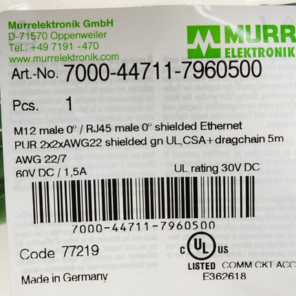 Murr Elektronik Kabel 7000-44711-7960500 / Neu OVP - Maranos.de
