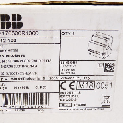ABB 2CMA170500R1000 A41112-100 Wechselstromzähler / Neu OVP