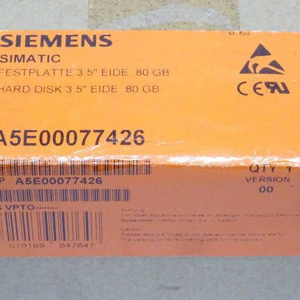 Siemens A5E00077426 Simatic Festplatte 3,5" EIDE 80 GB NEU-Versiegelt