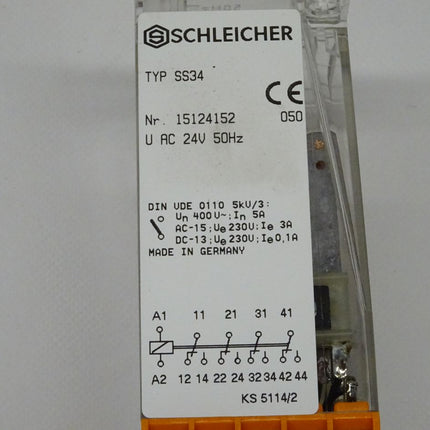 Schleicher SS34 Relais 15124152 24VAC neu-OVP
