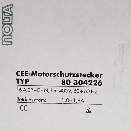 Nolta CEE-Motorschutzstecker 80304226 1.0-1.6A / Neu OVP - Maranos.de