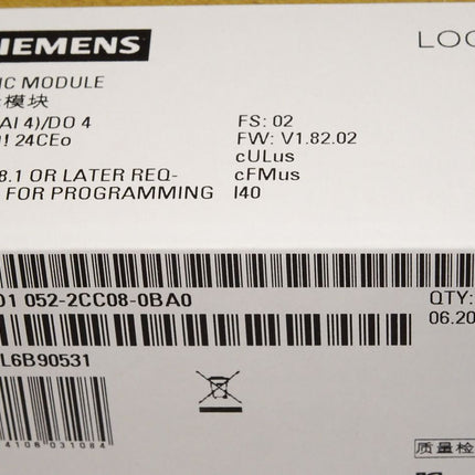 Siemens Logo! 6ED1052-2CC08-0BA0 6ED1 052-2CC08-0BA0 Neu OVP versiegelt