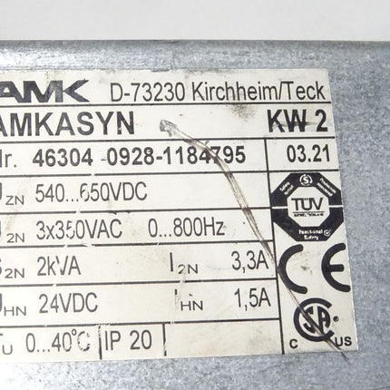 AMK AMKASYN KW2 46304-0928-1184795 v03.21 / Servomodul