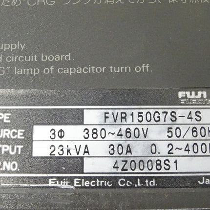 Fuji Electric FVR150G7S-4S Motordrive FVR G7 S / 23kVA / 30A