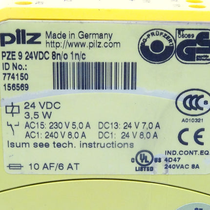 Pilz 774150 PZE 9 24VDC 8n/o 1n/c Kontakterweiterung
