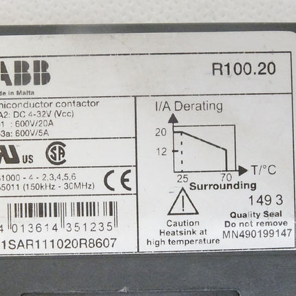 ABB Semiconductor contactor / R100.20 / 1SAR111020R8607