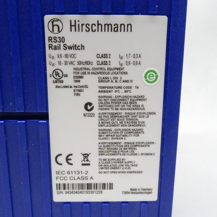 Hirschmann RS30 Rail Switch RS30-2402O6O6SDAP NEU-OVP