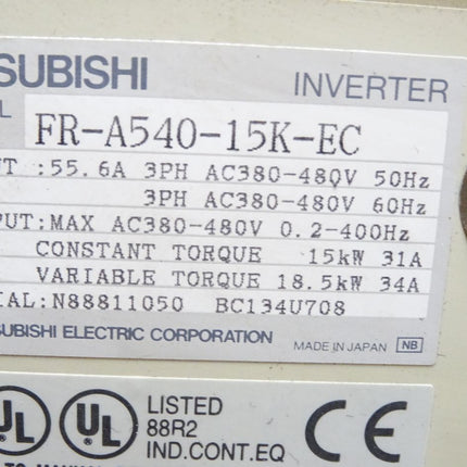 Mitsubishi Inverter FR-A540-15K-EC + Schaffner FFR-A540-50A-SF1