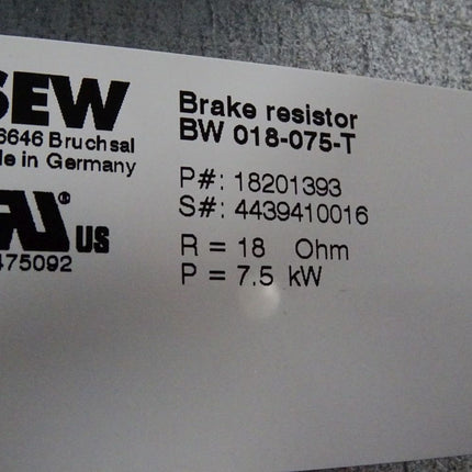 SEW Eurodrive Bremswiderstand BW018-075-T 18201393 18Ohm / Neu - Maranos.de