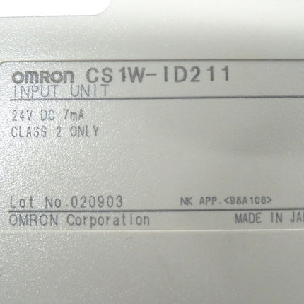 Omron CS1W-ID211 Input Unit 24DC 7mA / 020903