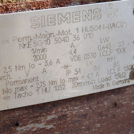 Siemens Servomotor 1HU5044-0AC01 2000min-1