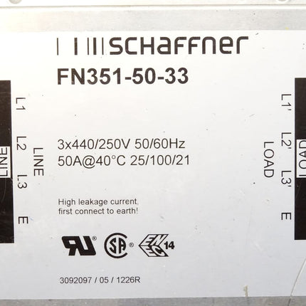 Schaffner FN351-50-33 Netzfilter Power Line Filter