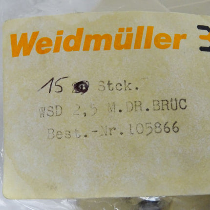 Weidmüller 105866 / WSD2.5 M.DR.BRÜC / Inhalt : 15 Stück / Neu OVP