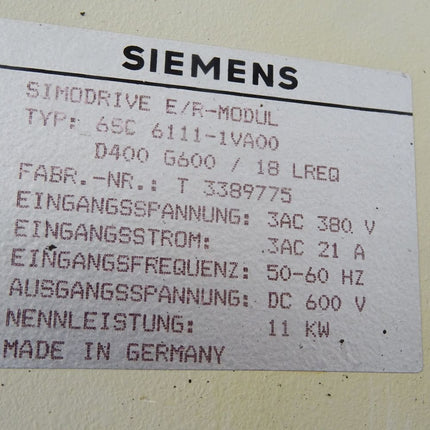 Siemens Simodrive E/R-Modul 6SC6111-1VA00 DEFEKT - Maranos.de