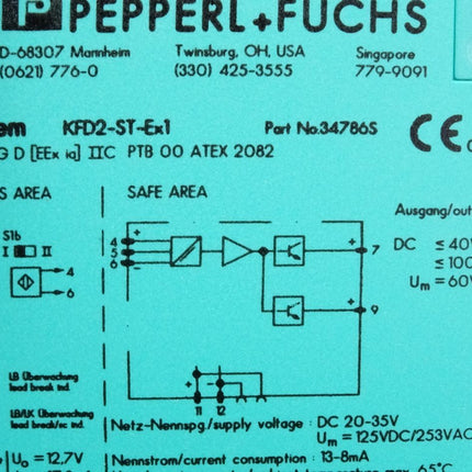 Pepperl+Fuchs 34786 34786S KFD2-ST-Ex1 Trennschaltverstärker / Neuwertig OVP - Maranos.de