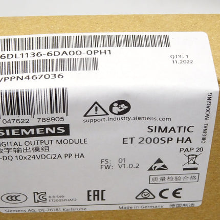 Siemens ET200SP 6DL1136-6DA00-0PH1 / Neu OVP versiegelt - Maranos.de