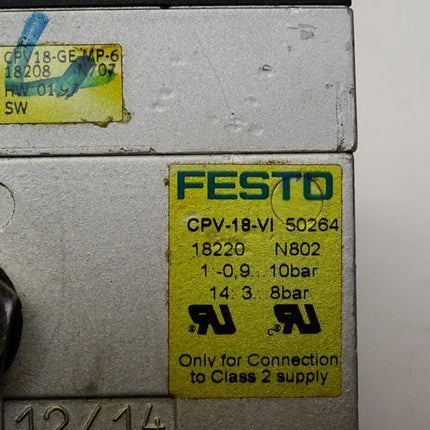 Festo Ventilinsel 18208 CPV18-GE-MP-6 + 18220 CPV-18-VI - Maranos.de
