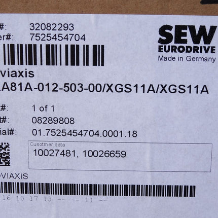 Sew Eurodrive Moviaxis Achsmodul 08289808 MXA81A-012-503-00 XGS11A / Neu OVP - Maranos.de