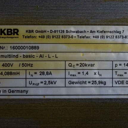 KBR multiind-basic-AI-L-L 400V Filterkreisdrossel 20kvar - Maranos.de