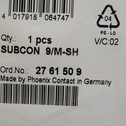Phoenix Contact 2761509 SUBCON 9/M-SH D-SUB-Busstecker / Neu OVP - Maranos.de