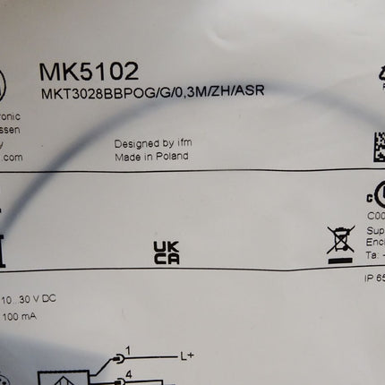 Ifm MK5102 T-Nut Zylindersensor MKT3028BBPKG/G/0,3M/ZH/ASR / Neu OVP - Maranos.de