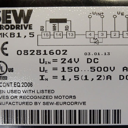 SEW Eurodrive BMKB1,5 08281602 Bremsenansteuerung