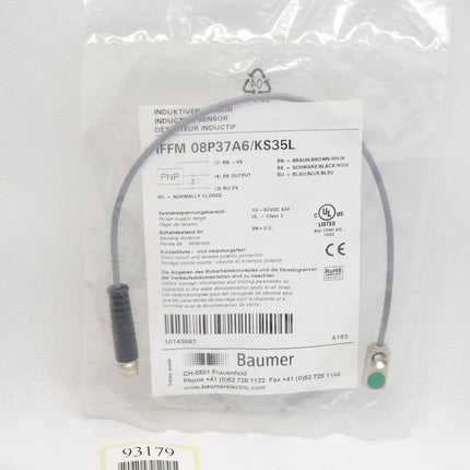 Baumer electric Induktiver Sensor IFFM 08P37A6/KS35L / Neu OVP