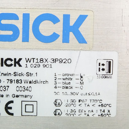 Sick WT18X-3P920 1029901 Reflexion Lichttaster