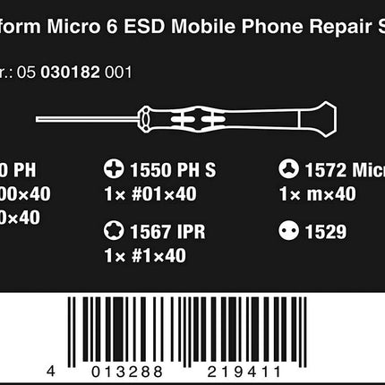Wera 05030182001 Kraftform Micro 6 ESD Smartphone-Reparaturset 1 - Maranos.de