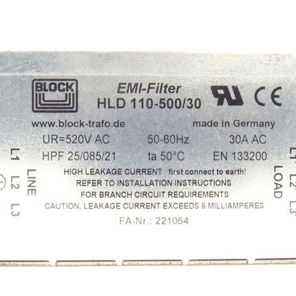 SEW HLD 110-500/30 EMI-Filter Block Netzfilter 221064